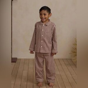 NWT Rylee + Cru Brick Gingham Kids Pajamas set size 6/7